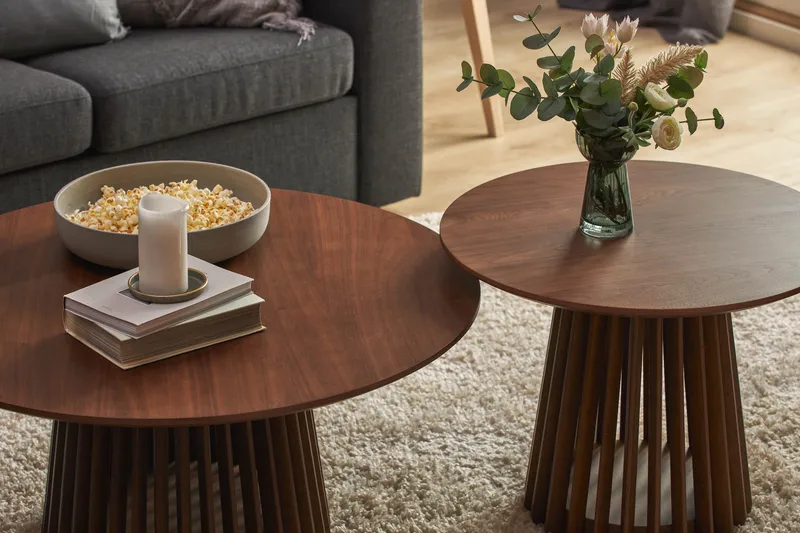 Peyra Sofabord 60 cm Rundt - Valnøtt - Møbler - Bord - Sofabord