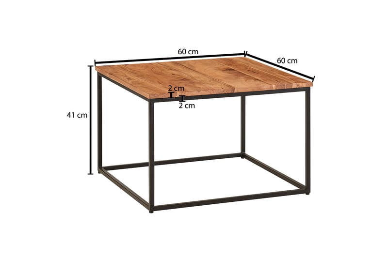 Philly Sofabord 60 cm Firekantet - Natur - Møbler - Bord - Sofabord