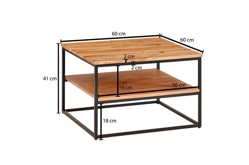 Philly Sofabord 60 cm Firkantet - Natur - Møbler - Bord - Sofabord