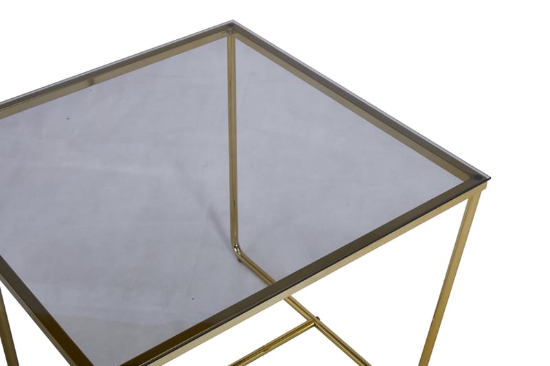 Piana Sofabord 75 cm - Glass/Svart/Messing - Sofabord