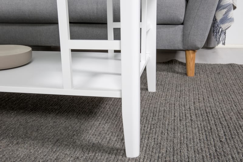 Piteå Sofabord 130 cm med Oppbevaringshylle - Hvit - Sofabord - Sofabord med oppbevaring