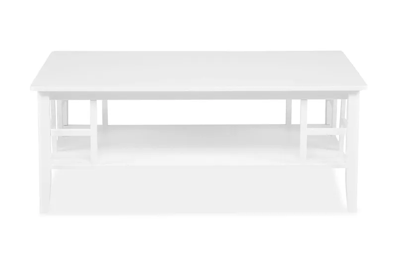 Piteå Sofabord 130 cm med Oppbevaringshylle, Hvit