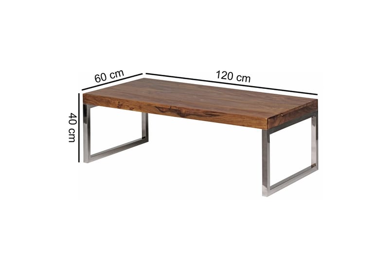 Plessey Sofabord 120 cm - Massivt Tre/Krom - Møbler - Bord - Sofabord