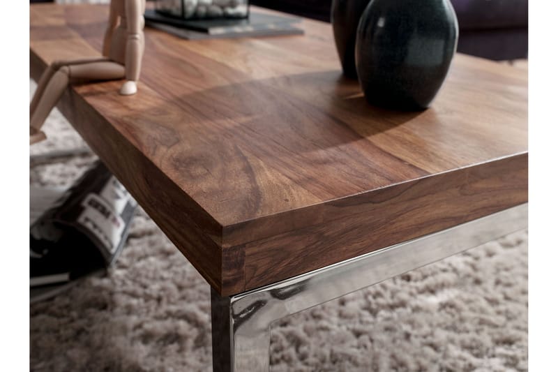 Plessey Sofabord 120 cm - Massivt Tre/Krom - Møbler - Bord - Sofabord