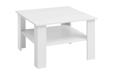 Podsiad 60 cm Firkantet Sofabord med Oppbevaring i Malt Tre - Hvit - Møbler - Bord - Sofabord