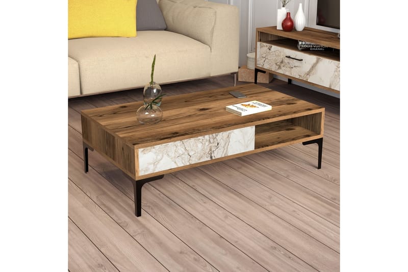 Poko Sofabord 105x32,6x105 cm - Brun - Møbler - Bord - Sofabord