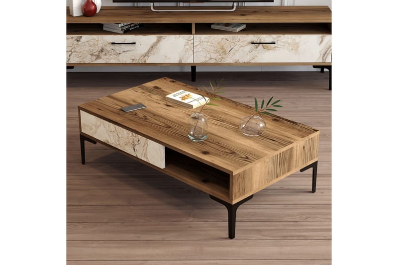 Poko Sofabord 105x32,6x105 cm - Brun - Møbler - Bord - Sofabord