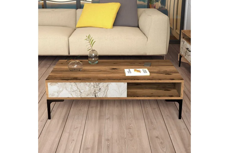 Poko Sofabord 105x32,6x105 cm - Brun - Møbler - Bord - Sofabord