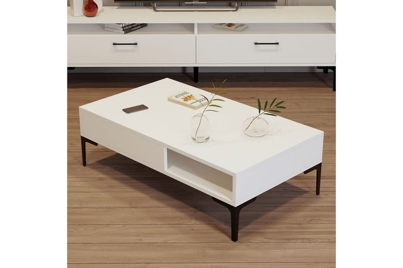 Poko Sofabord 105x32,6x105 cm - Hvit - Møbler - Bord - Sofabord