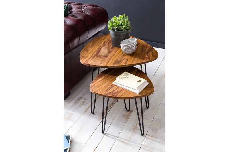 Portuondo Settbord 2-pk 60 cm - Brun - Møbler - Bord - Sofabord