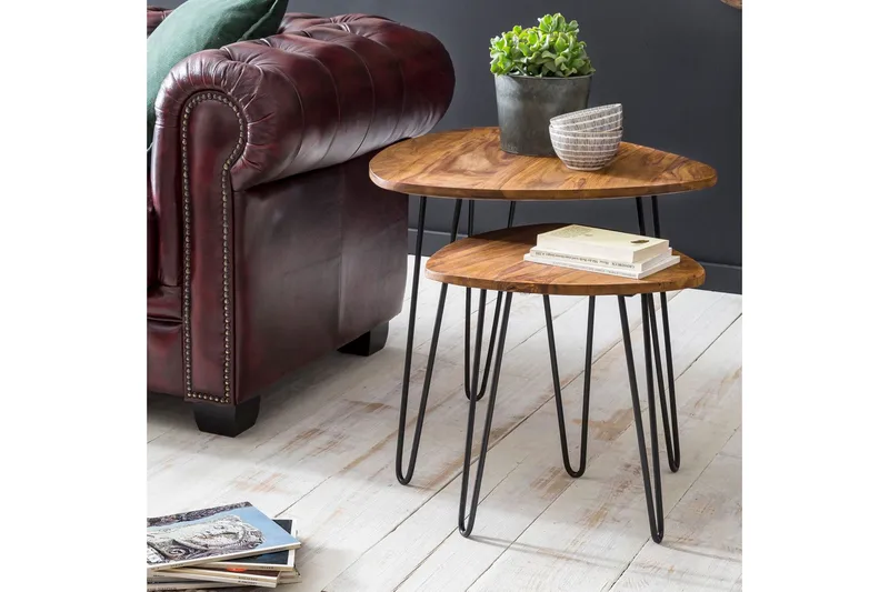 Portuondo Settbord 2-pk 60 cm - Brun - Møbler - Bord - Sofabord