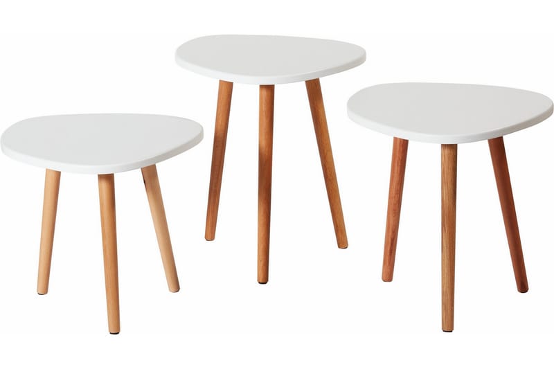 Priyas Settbord 40x47x40 cm Rundt - Hvit - Møbler - Bord - Sofabord