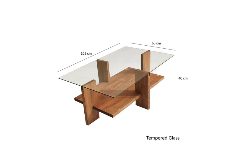 Puijas Sofabord 105x40x105 cm - Brun - Møbler - Bord - Sofabord