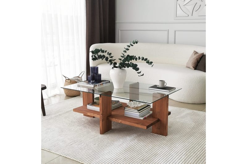 Puijas Sofabord 105x40x105 cm - Brun - Møbler - Bord - Sofabord