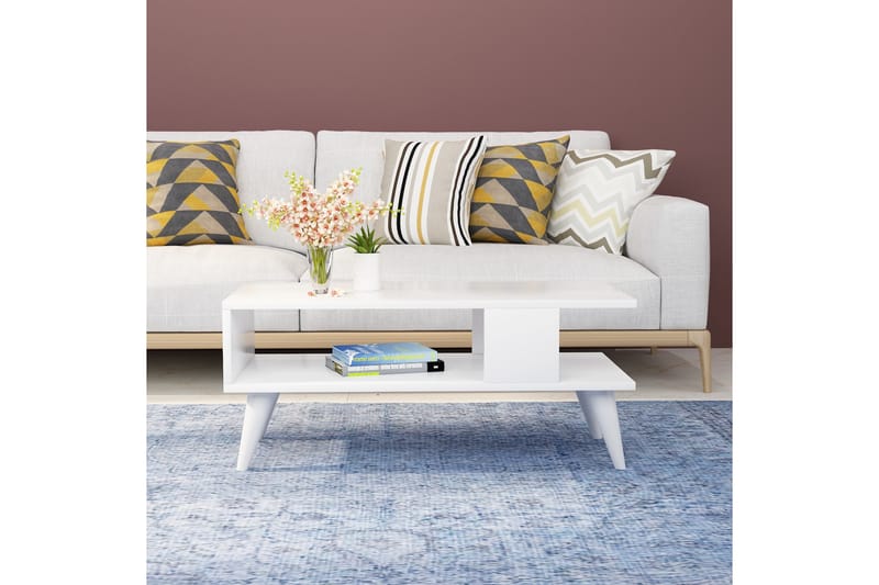 Puijas Sofabord 90x40x90 cm - Hvit - Møbler - Bord - Sofabord
