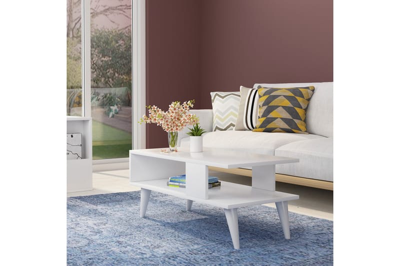 Puijas Sofabord 90x40x90 cm - Hvit - Møbler - Bord - Sofabord