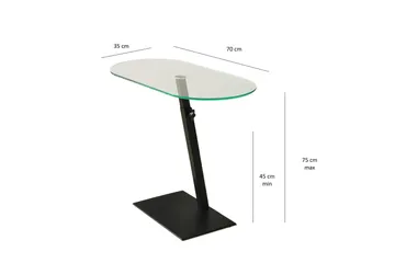 Puntoz Sofabord 70x35x70 cm Oval - Svart - Møbler - Bord - Sofabord