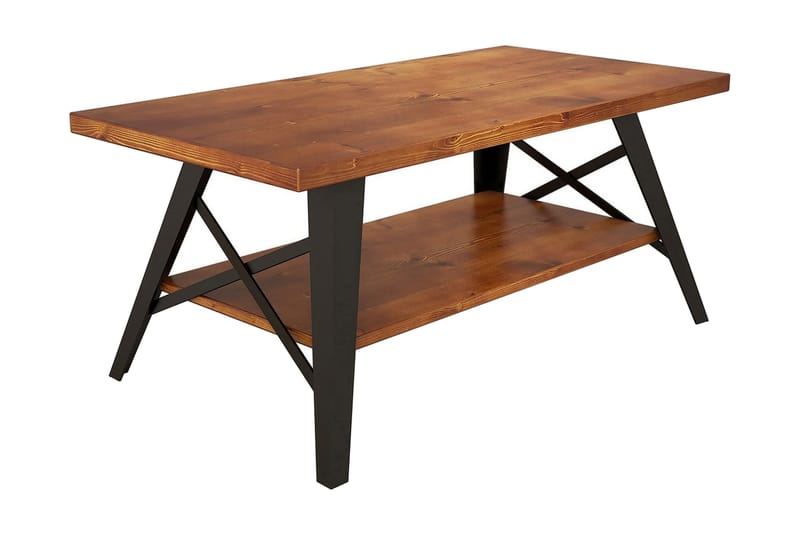 Puqa Design Sofabord 98 cm med Oppbevaringshylle - Valnøttsbrun - Møbler - Bord - Sofabord