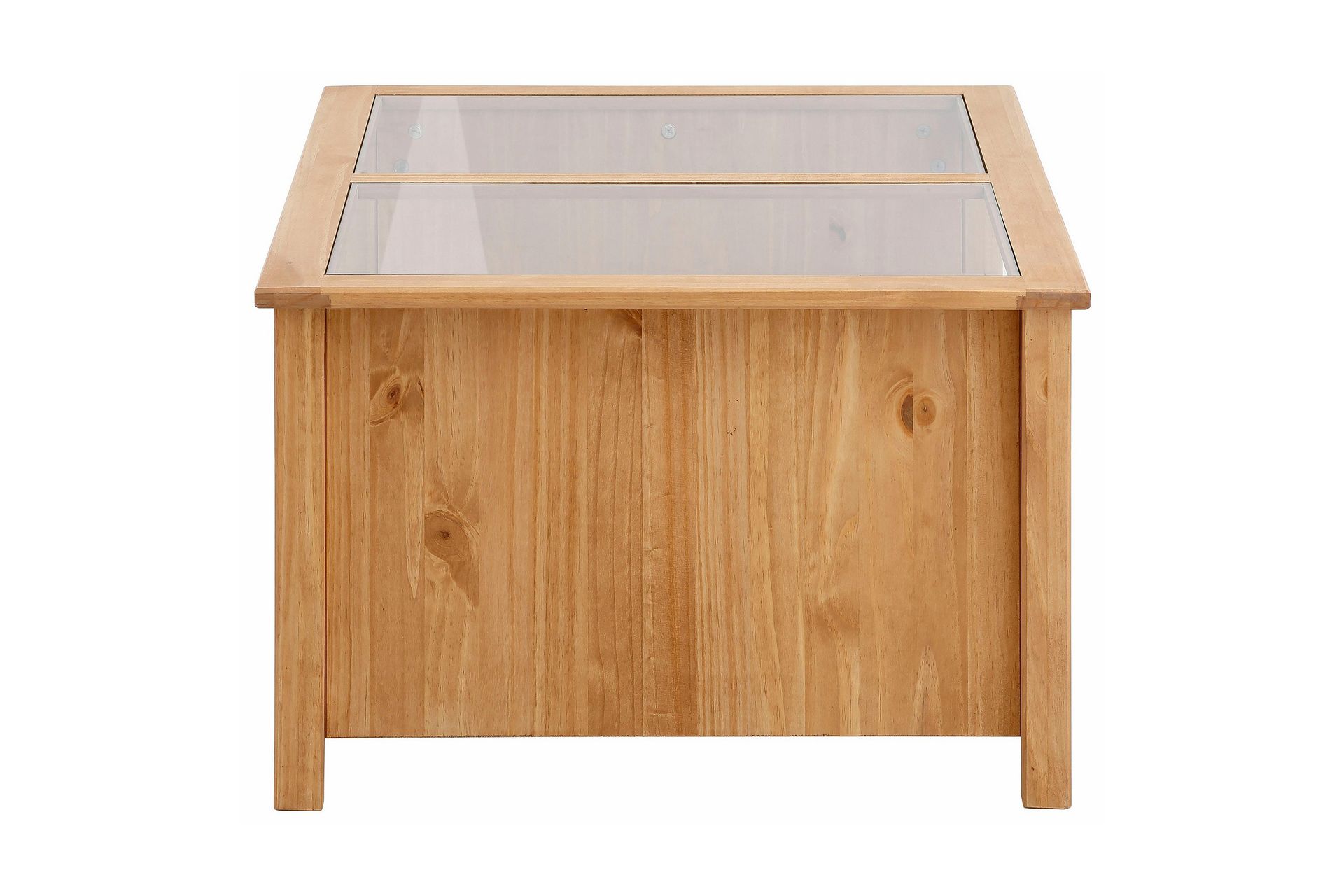 Purnima Sofabord 100 cm med Oppbevaring 2 Skuffer + Hylle - Glass/Brun - Møbler - Bord - Sofabord