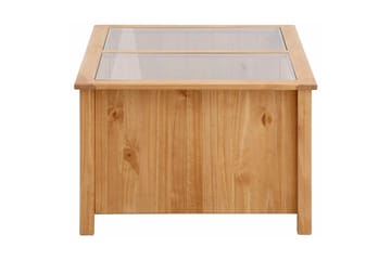 Purnima Sofabord 100 cm med Oppbevaring 2 Skuffer + Hylle - Glass/Brun - Møbler - Bord - Sofabord