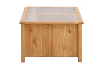 Purnima Sofabord 100 cm med Oppbevaring 2 Skuffer + Hylle - Glass/Brun - Møbler - Bord - Sofabord