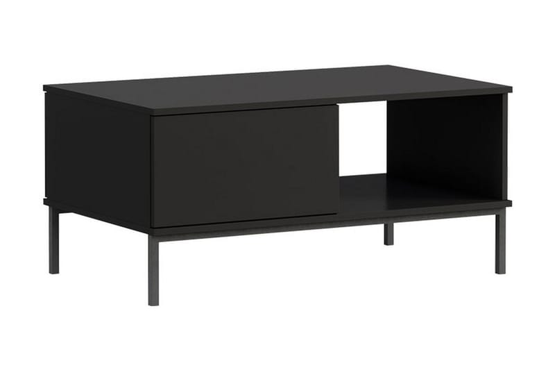 Querty Sofabord 100 cm med Oppbevaring Hylle + Skuff - Svart - Møbler - Bord - Sofabord