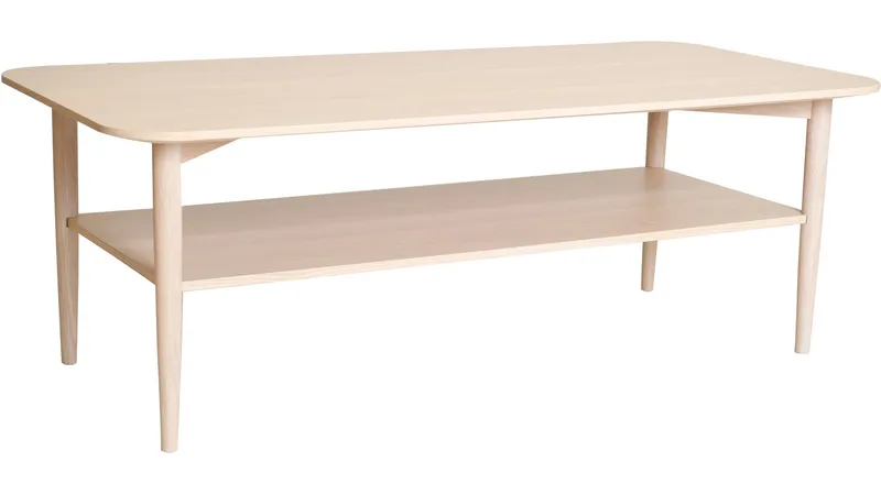 Sofabord Ravik med Hylle 135x65 cm - Hvitpigmentert - Møbler - Bord - Sofabord