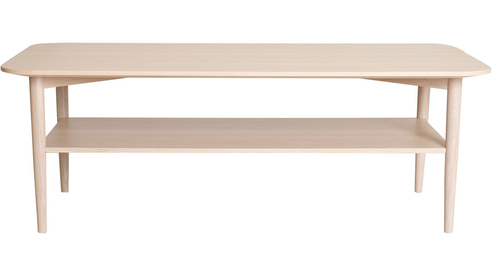 Sofabord Ravik med Hylle 135x65 cm - Hvitpigmentert