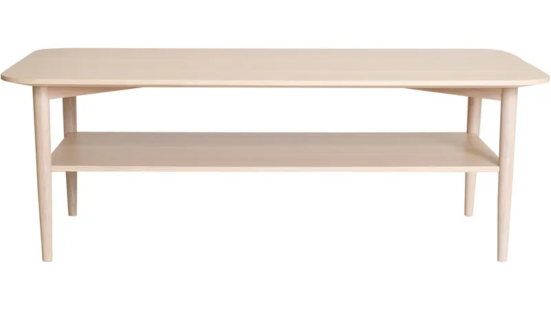 Sofabord Ravik med Hylle 135x65 cm, Hvitpigmentert