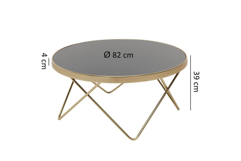 Reineck Sofabord 82 cm Rundt - Svart/Gull - Møbler - Bord - Sofabord