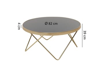 Reineck Sofabord 82 cm Rundt - Svart/Gull - Møbler - Bord - Sofabord