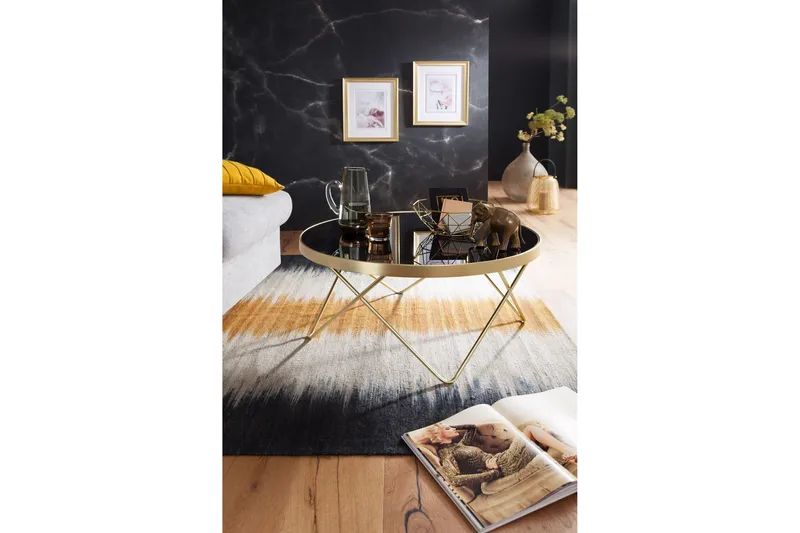 Reineck Sofabord 82 cm Rundt - Svart/Gull - Møbler - Bord - Sofabord