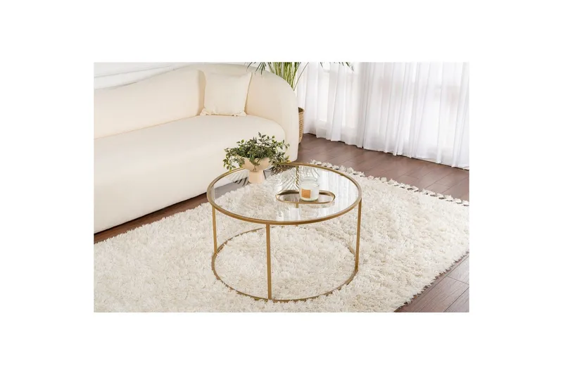 Sofabord Rikiya Gulltransparent - Gulltransparent - Møbler - Bord - Sofabord