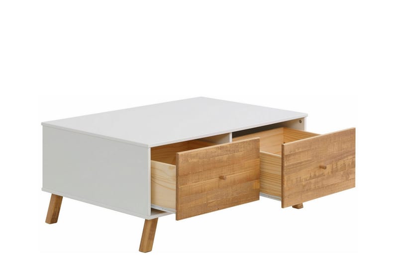 Ronith Sofabord 100 cm - Hvit/Natur - Møbler - Bord - Sofabord