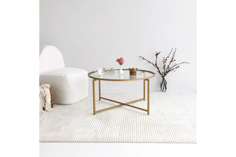 Rowman Sofabord 83 cm Rundt - Gull - Møbler - Bord - Sofabord