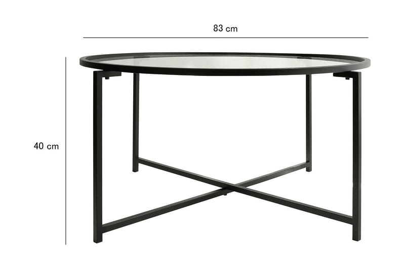 Rowman Sofabord 83 cm Rundt - Svart - Møbler - Bord - Sofabord