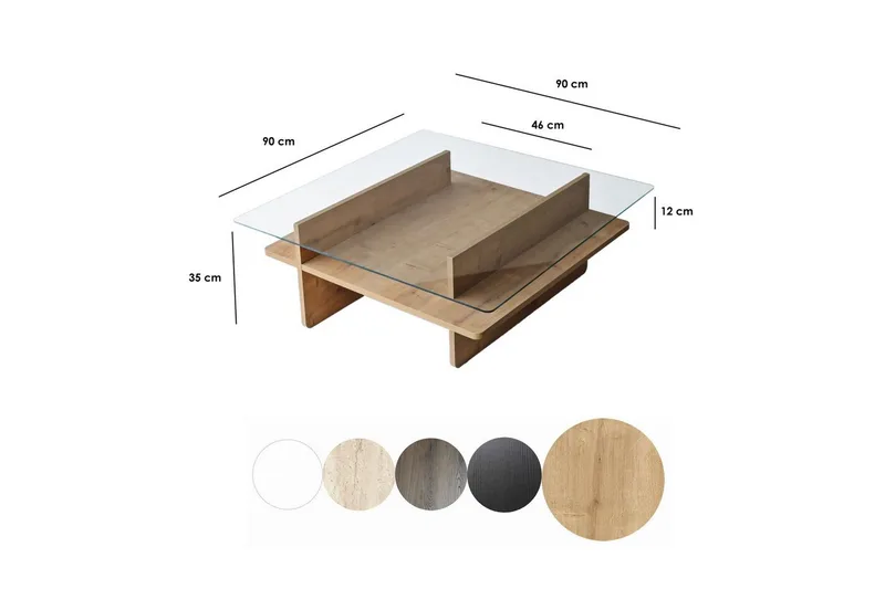 Sofabord Rubby Kvadrat Sudamal / Transparent - Sudamal / Transparent - Møbler - Bord - Sofabord