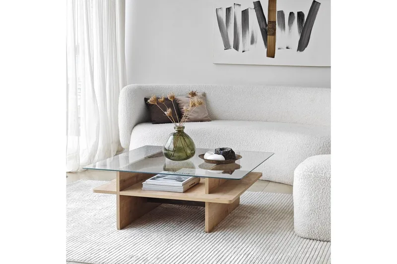 Sofabord Rubby Kvadrat Sudamal / Transparent - Sudamal / Transparent - Møbler - Bord - Sofabord