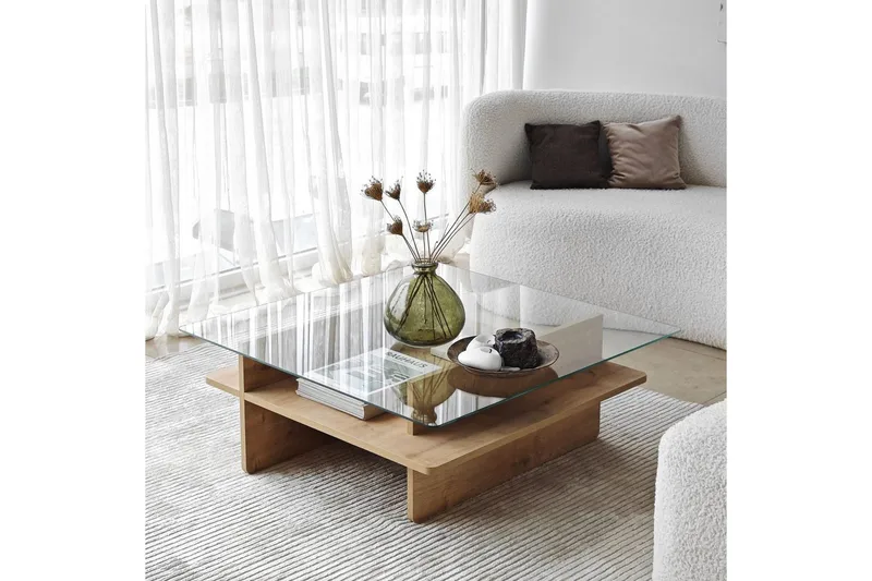 Sofabord Rubby Kvadrat Sudamal / Transparent - Sudamal / Transparent - Møbler - Bord - Sofabord