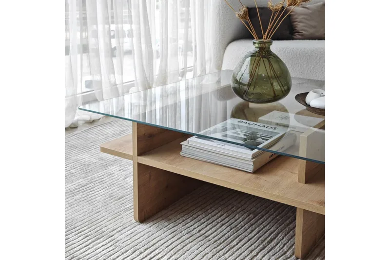 Sofabord Rubby Kvadrat Sudamal / Transparent - Sudamal / Transparent - Møbler - Bord - Sofabord