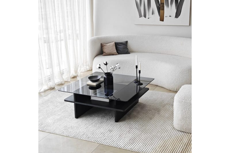 Sofabord Rubby Kvadrat Svart / Røyk - Svart / Røyk - Møbler - Bord - Sofabord