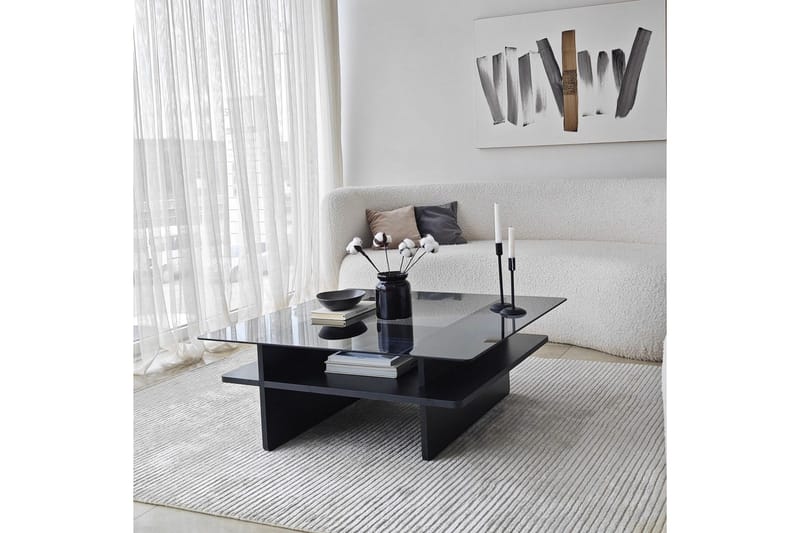 Sofabord Rubby Kvadrat Svart / Røyk - Svart / Røyk - Møbler - Bord - Sofabord