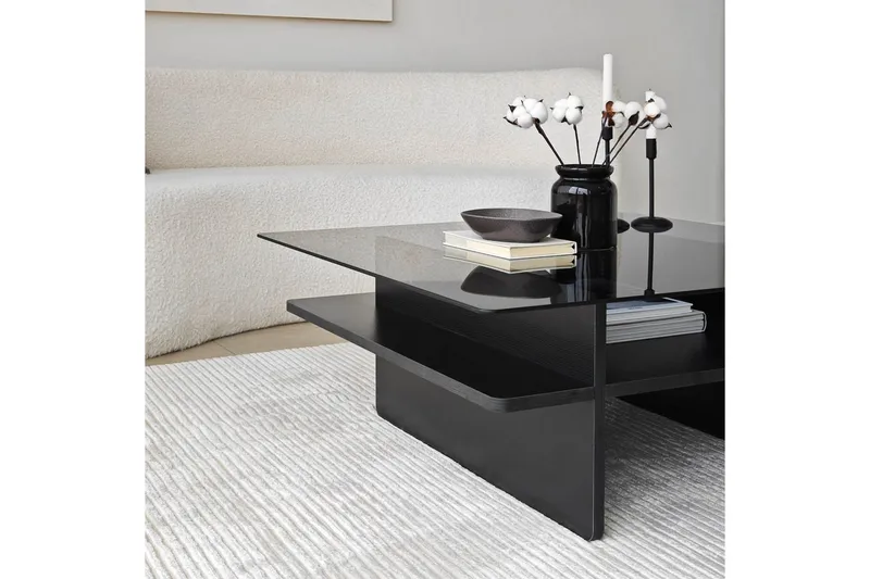 Sofabord Rubby Kvadrat Svart / Røyk - Svart / Røyk - Møbler - Bord - Sofabord