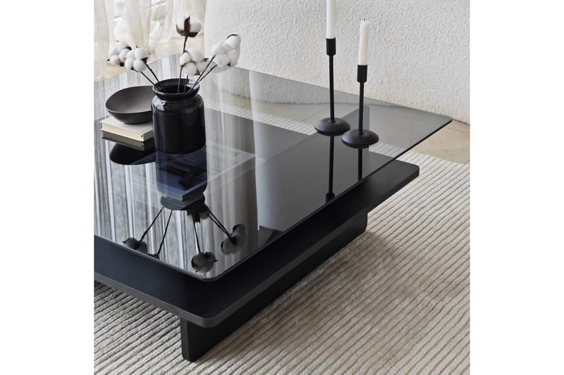 Sofabord Rubby Kvadrat Svart / Røyk - Svart / Røyk - Møbler - Bord - Sofabord