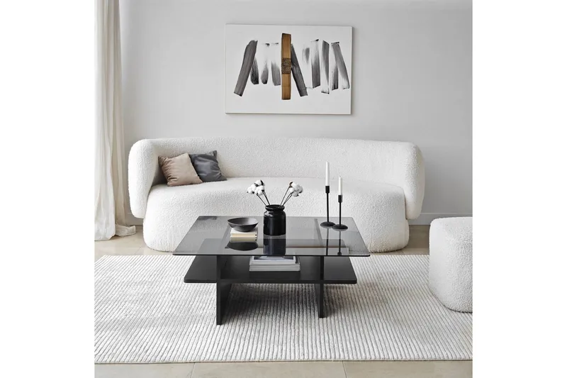 Sofabord Rubby Kvadrat Svart / Røyk - Svart / Røyk - Møbler - Bord - Sofabord