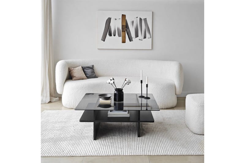 Sofabord Rubby Kvadrat Svart / Røyk - Svart / Røyk - Møbler - Bord - Sofabord