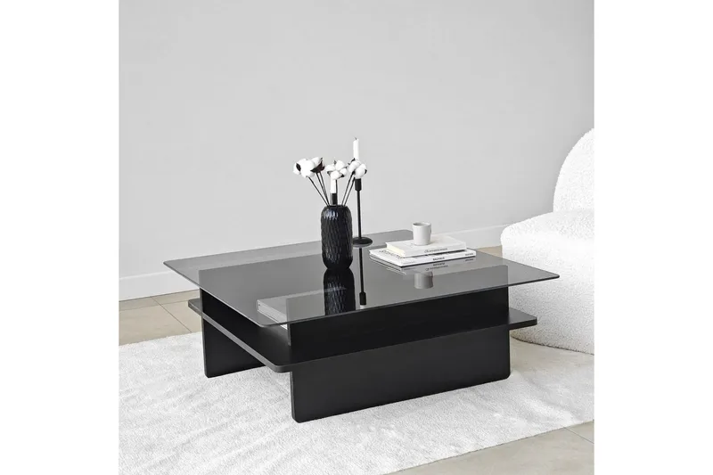 Sofabord Rubby Kvadrat Svart / Røyk - Svart / Røyk - Møbler - Bord - Sofabord