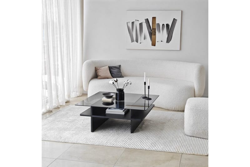 Sofabord Rubby Kvadrat Svart / Røyk - Svart / Røyk - Møbler - Bord - Sofabord
