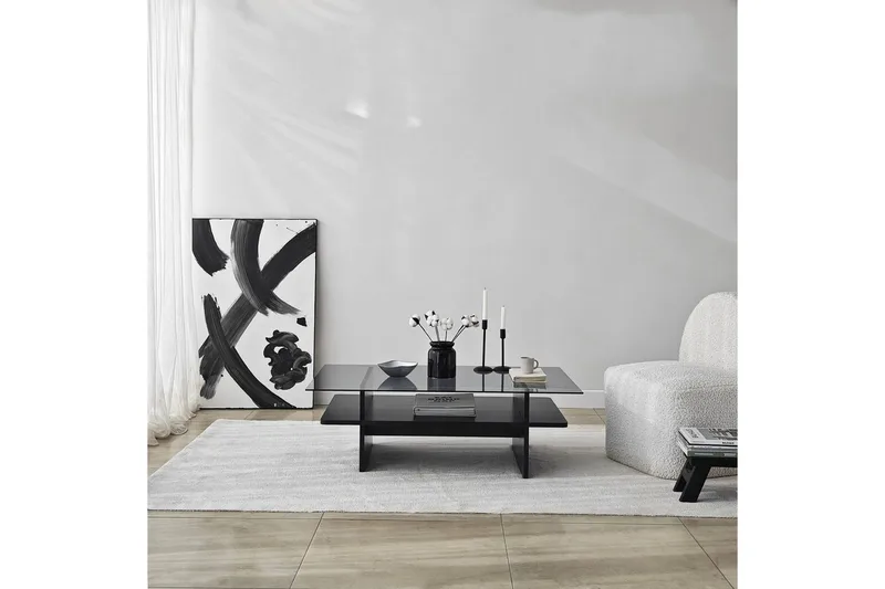 Sofabord Rubby Rektangel Svart / Røyk - Svart / Røyk - Møbler - Bord - Sofabord