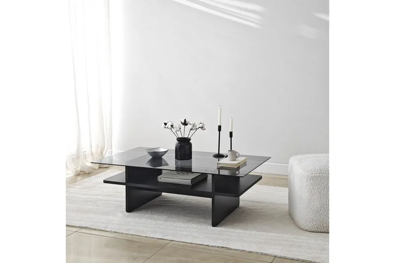 Sofabord Rubby Rektangel Svart / Røyk - Svart / Røyk - Møbler - Bord - Sofabord